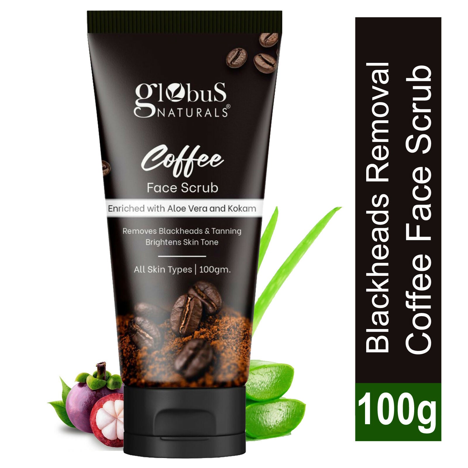 Globus Naturals Coffee Face Scrub Enriched with Aloe Vera and kokum For All Skin Types | Grocsy