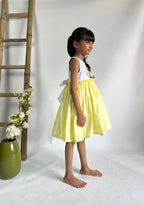 ArthLife White And Yellow Unicorn Embroidered Dress | Grocsy