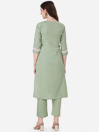 HERE&NOW Ethnic Motifs Yoke Design Kurta with Trousers | Grocsy