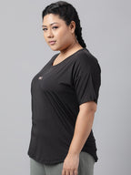 MKH Plus Size Drop Shoulder Sleeves Dri FIT Relaxed Fit Sports T-shirt | Grocsy