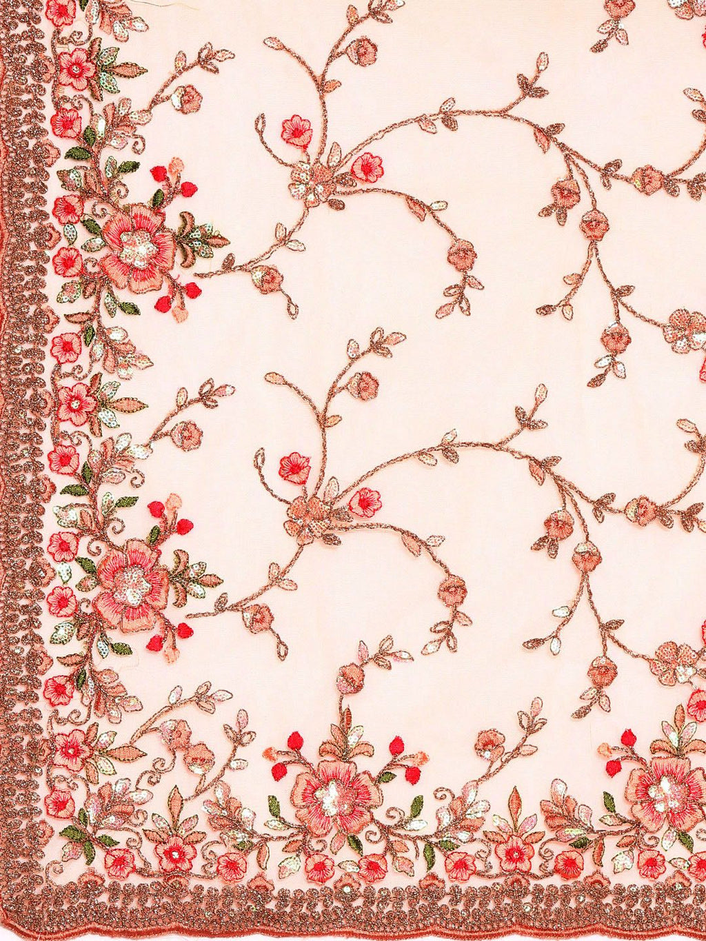 kasee Floral Embroidered Net Saree | Grocsy