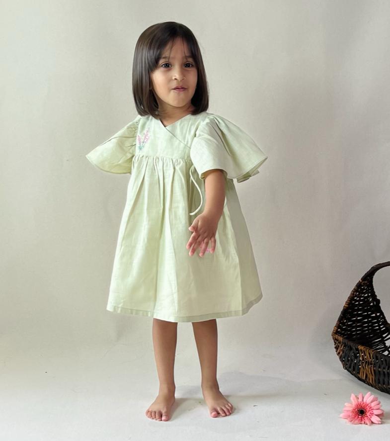 ArthLife Pale Green Angrakha Dress | Grocsy