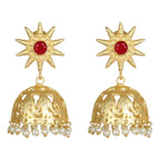 Joban Fashion Women Matte Gold Brass Jhumka | Grocsy