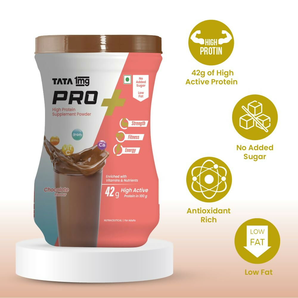 Tata 1mg Pro+ Soy Protein Supplement Powder(Chocolate Flavour) | Grocsy
