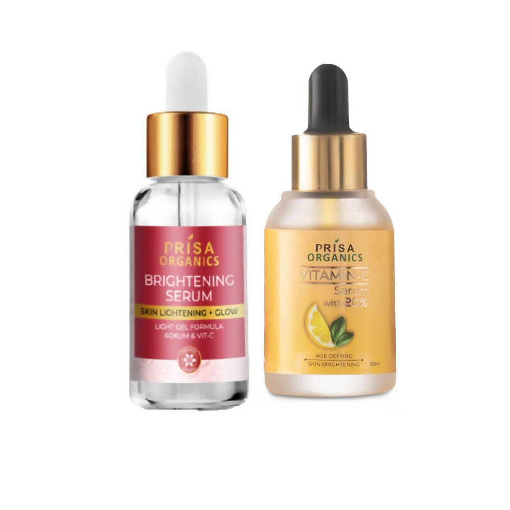 Prisa Organics 20% Vitamin C Serum and Brightening Face Serum Combo | Grocsy