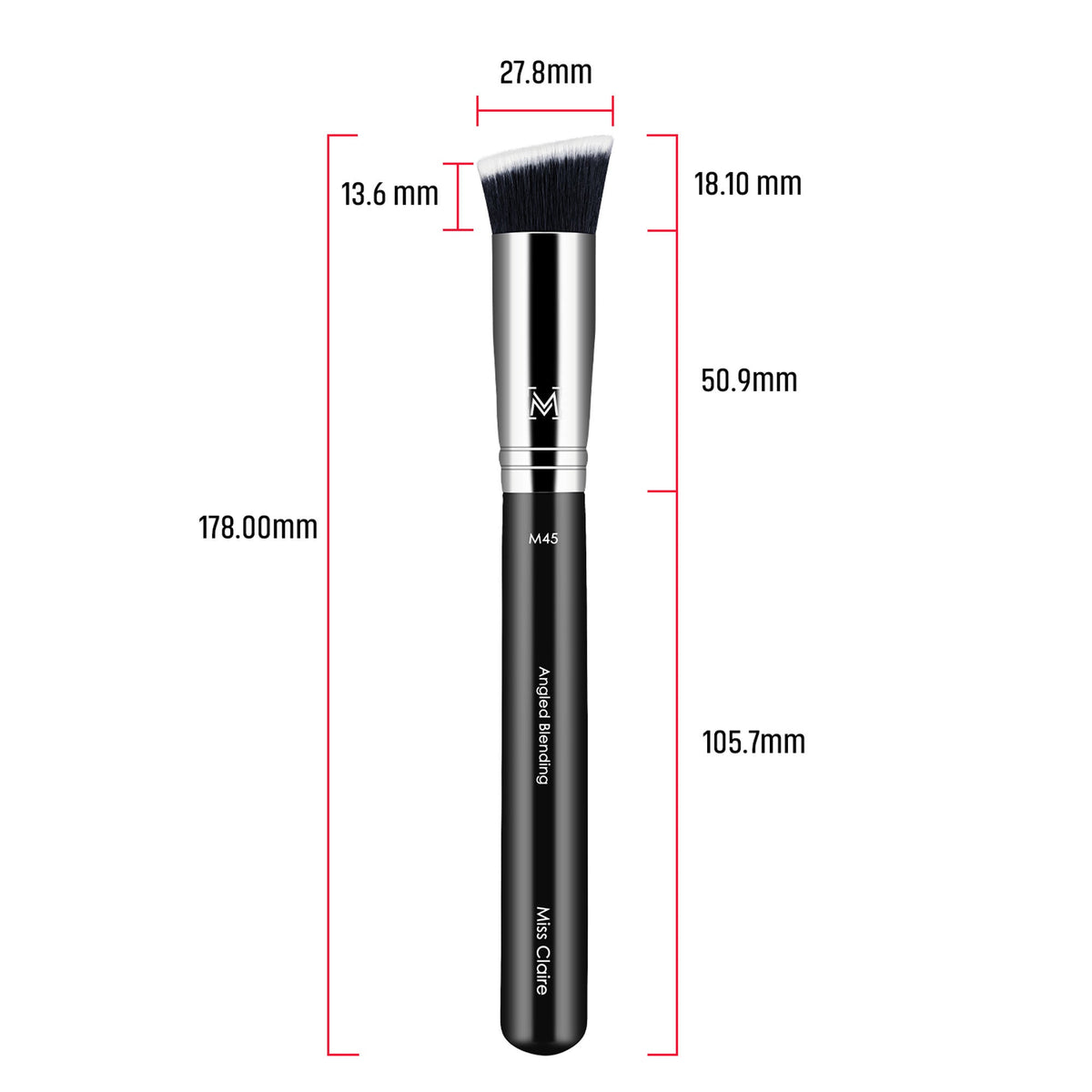 Miss Claire M45 - Angled Blending Brush - Chrome | Grocsy