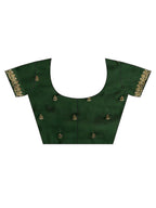 kasee Green & Gold-Toned Floral Embroidered Art Silk Saree | Grocsy