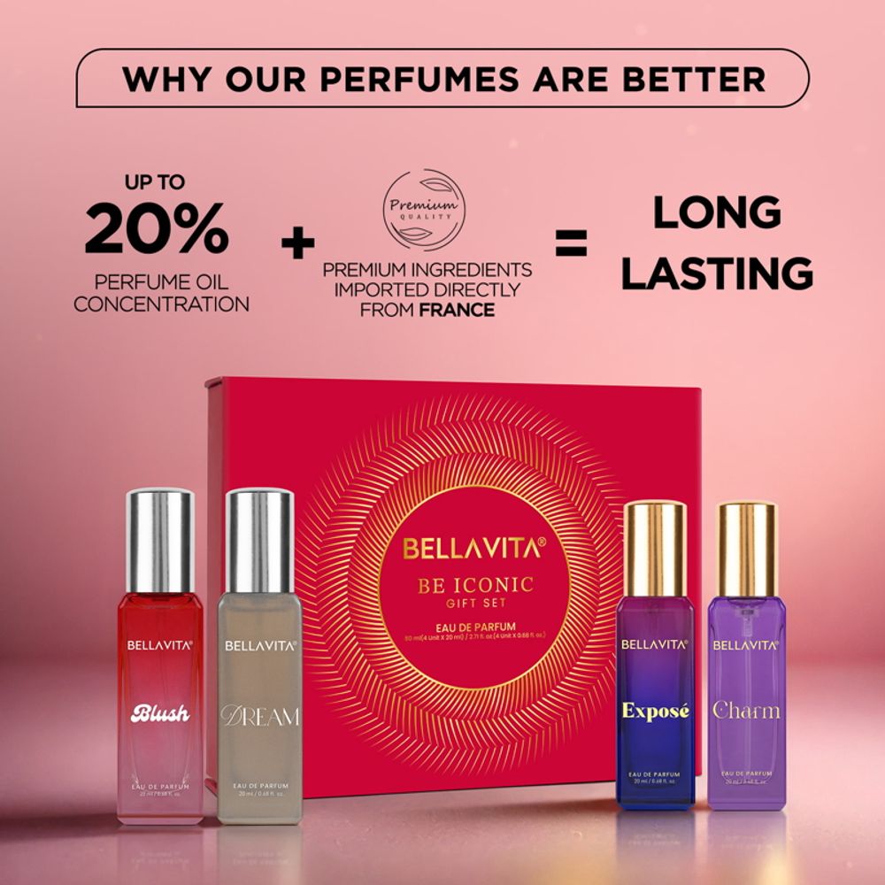 Bella Vita Organic Be Iconic Long Lasting Perfume Gift Set For Woman | Grocsy