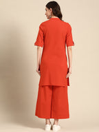 Sangria Women Pure Cotton Kurta with Palazzos | Grocsy