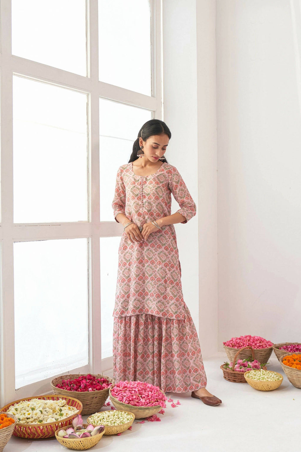 Designer Stylish Pink Muslin Stitched Suit With Dupatta - Anbazaar | Grocsy
