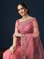kasee Floral Embroidered Saree | Grocsy
