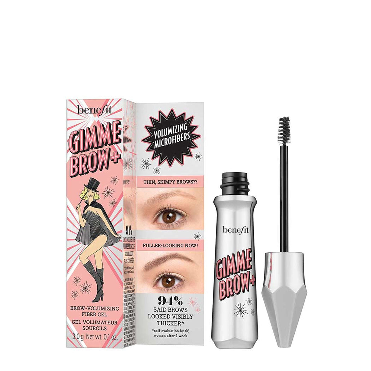 Benefit Cosmetics Gimme Brow+ Brow-Volumizing Fiber Gel - 4.5 Neutral Deep Brown | Grocsy