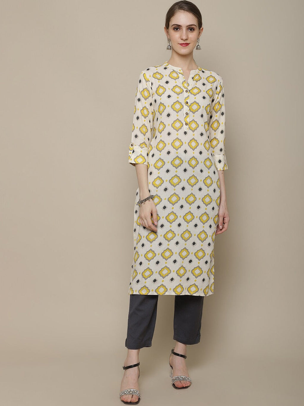 Sangria Printed Cotton Kurta | Grocsy