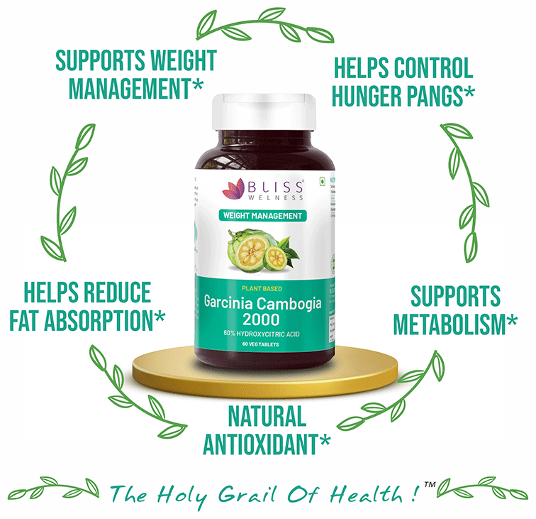 Bliss Welness Weight Management Garcinia Combogia 2000 Veg Tablet | Grocsy