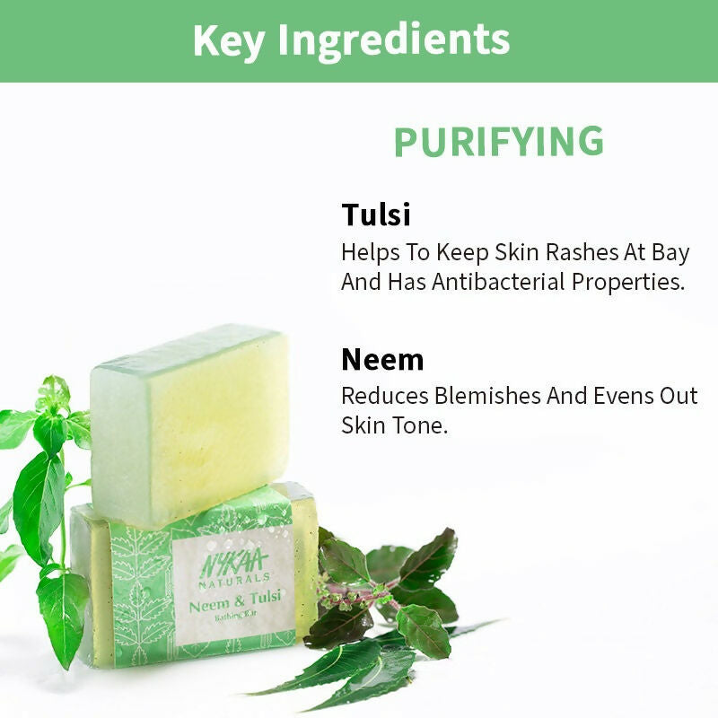 Nykaa Naturals Neem & Tulsi Purifying Bathing Soap | Grocsy