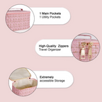 Bronson Professional Pink Makeup Pouch Cosmetic Organizer Kit | Grocsy