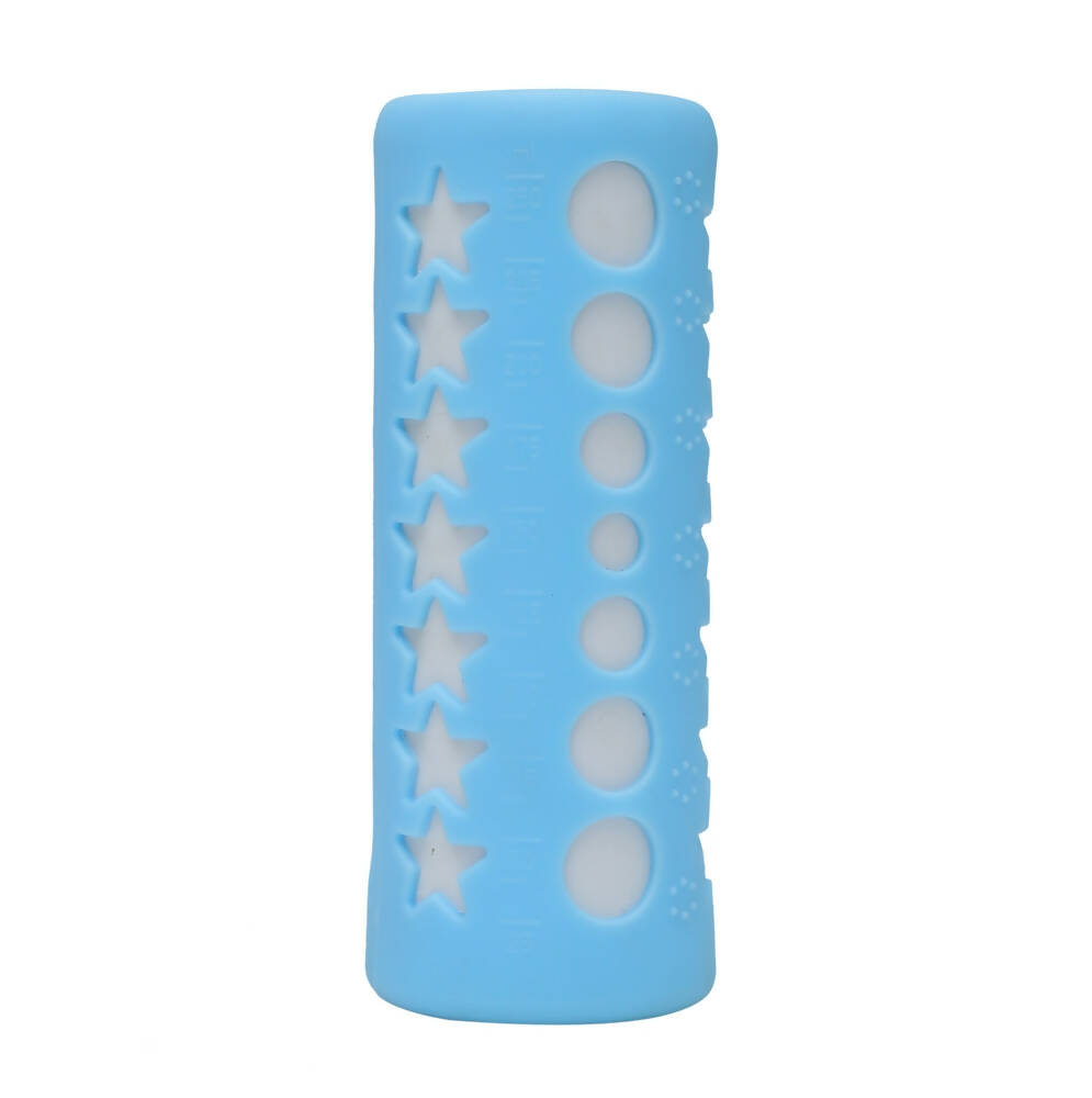 Safe-O-Kid Silicone Baby Feeding Bottle Cover Cum Sleeve for Insulated Protection 250mL- Blue | Grocsy