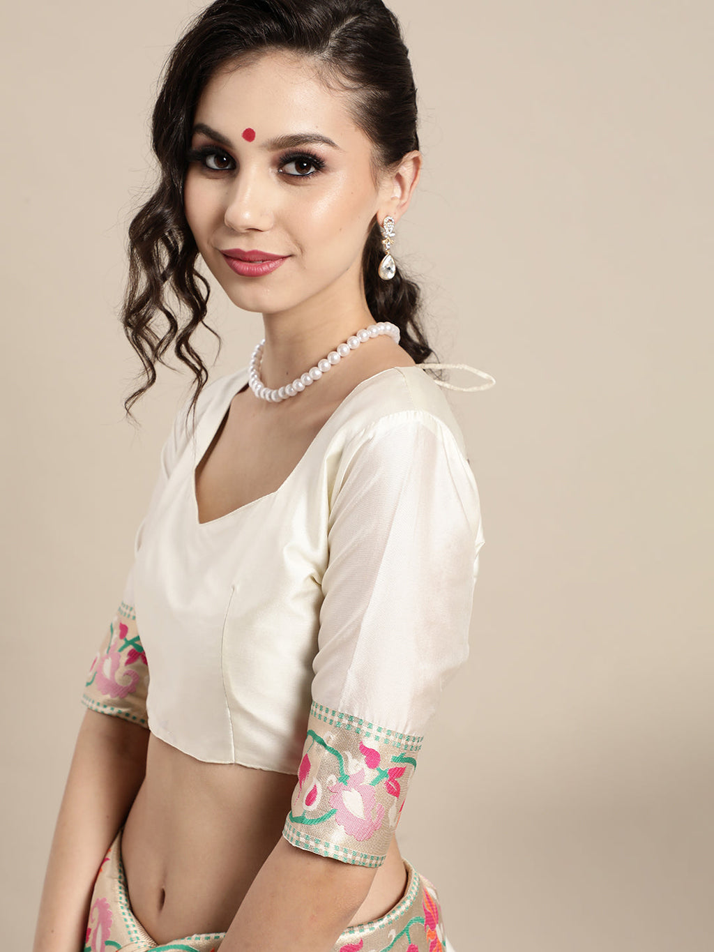 Saree Mall Off White & Golden Woven Design Banarasi Saree | Grocsy