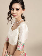 Saree Mall Off White & Golden Woven Design Banarasi Saree | Grocsy
