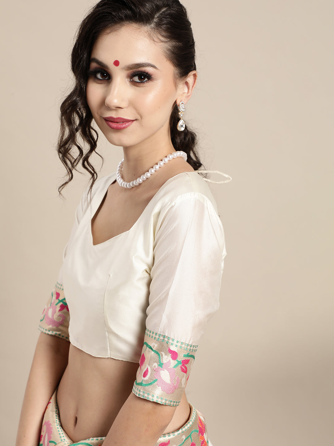 Saree Mall Off White & Golden Woven Design Banarasi Saree | Grocsy
