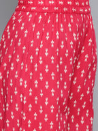HERE&NOW Women Ethnic Motifs Printed Pure Cotton Kurta With Palazzos | Grocsy