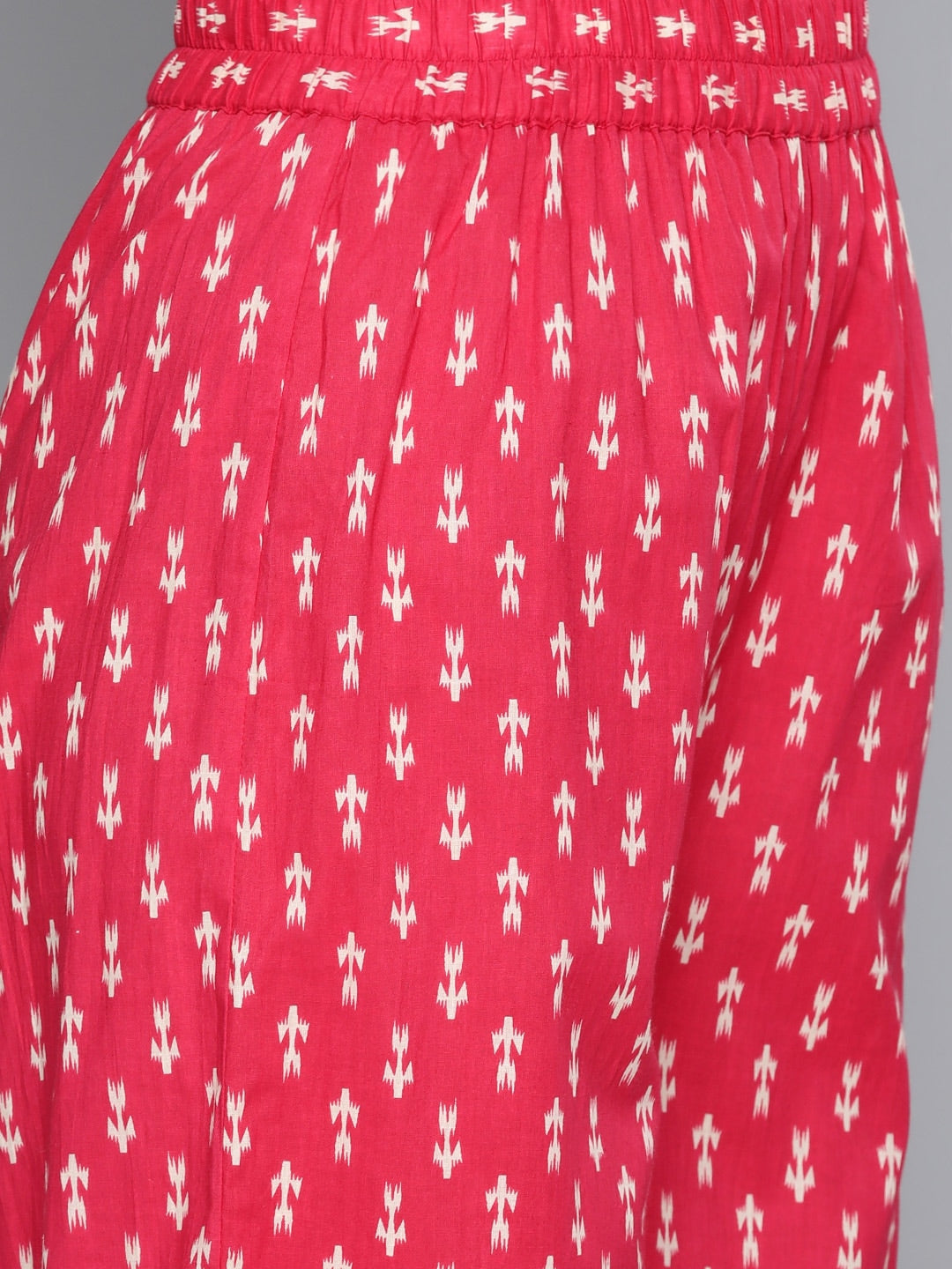 HERE&NOW Women Ethnic Motifs Printed Pure Cotton Kurta With Palazzos | Grocsy