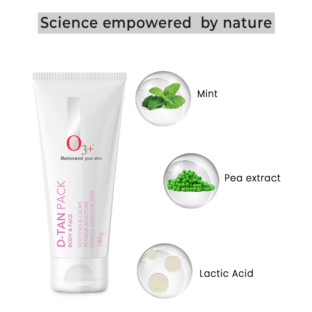 Professional O3+ D Tan Pack For Instant Tan Removal For All Skin Types | Grocsy
