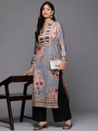 Ahalyaa Women's Traditional wear Kurta - Grey | Grocsy