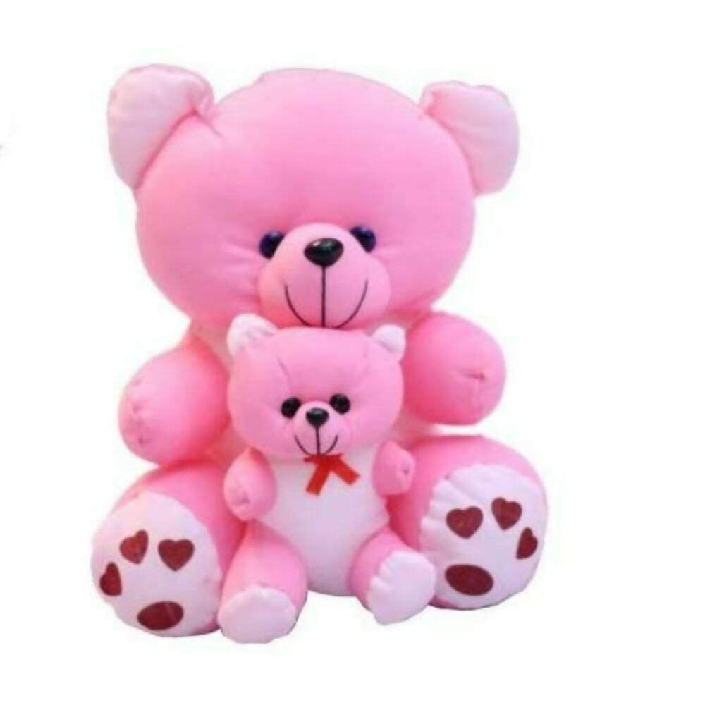 Tedstree Soft Toys Skin Friendly Super Soft Mother With Child Teddy Bears (Pink ) | Grocsy