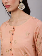 Aks Ethnic Motifs Printed Chanderi Silk Straight Kurta | Grocsy