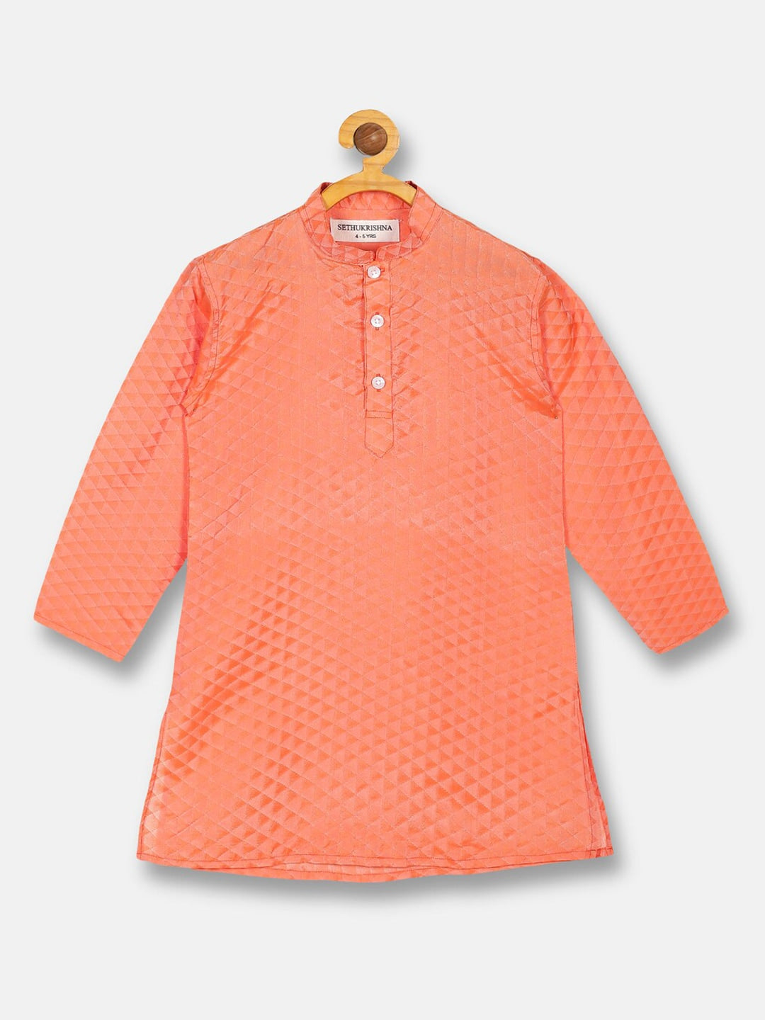 Sethukrishna Boys Orange Kurta with Pyjamas | Grocsy