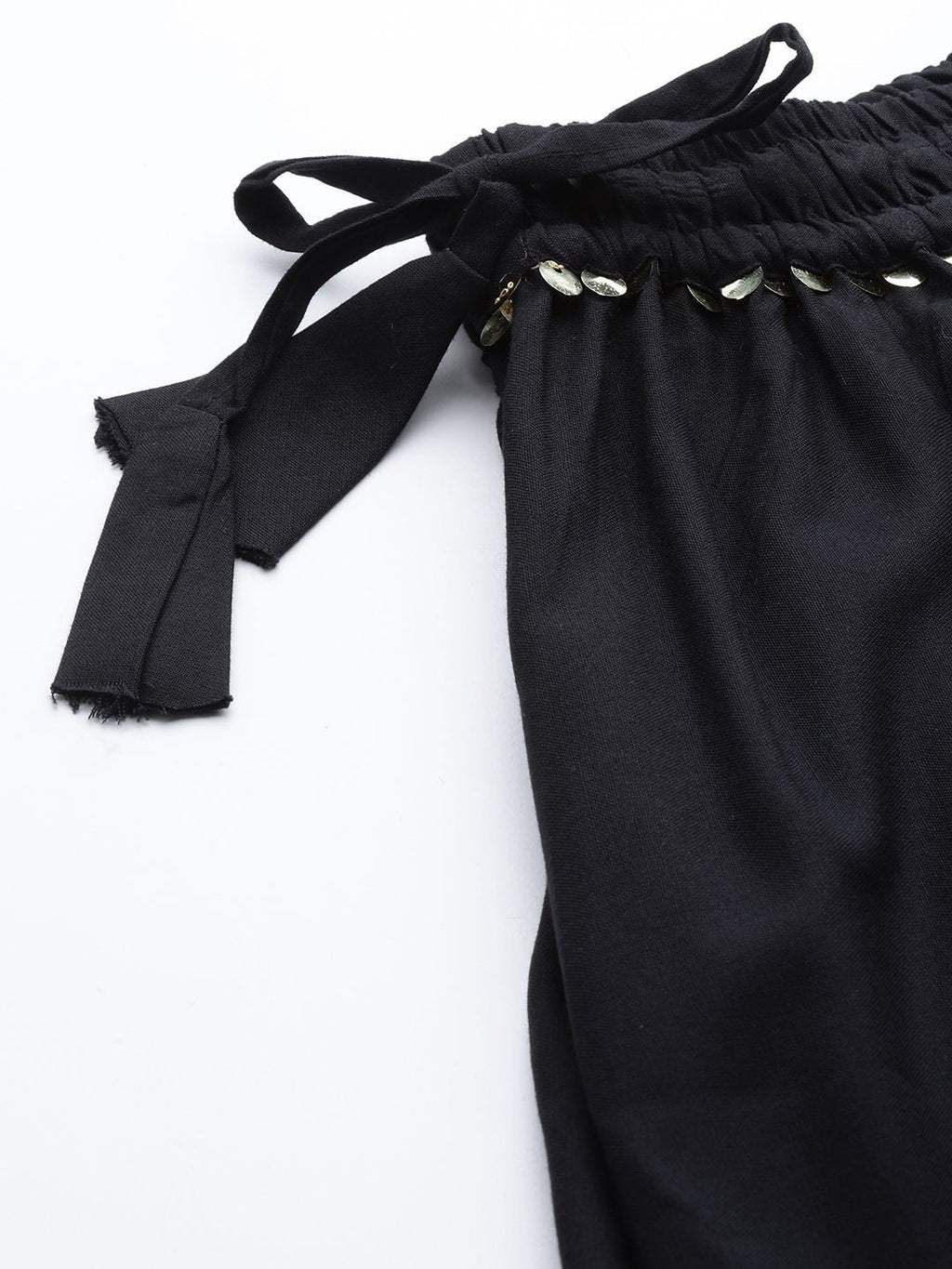 TAG 7 Women Black Solid Flared Palazzos | Grocsy