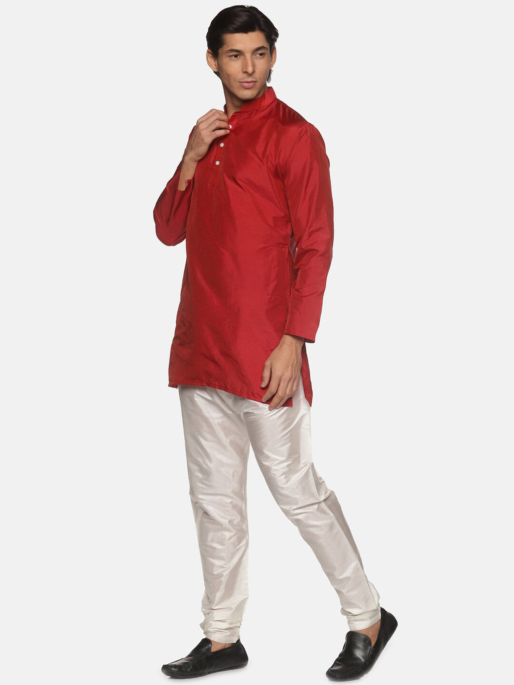 Sethukrishna Men Maroon Kurta with Pyjamas | Grocsy
