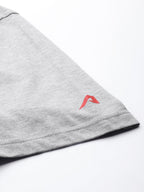 Alcis Men Grey Melange Typography Printed Slim Fit Gym T-shirt | Grocsy