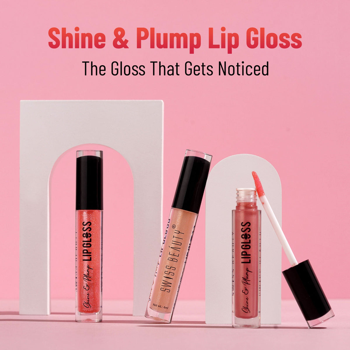 Swiss Beauty Shine & Plump Lipgloss - 2 Nude | Grocsy