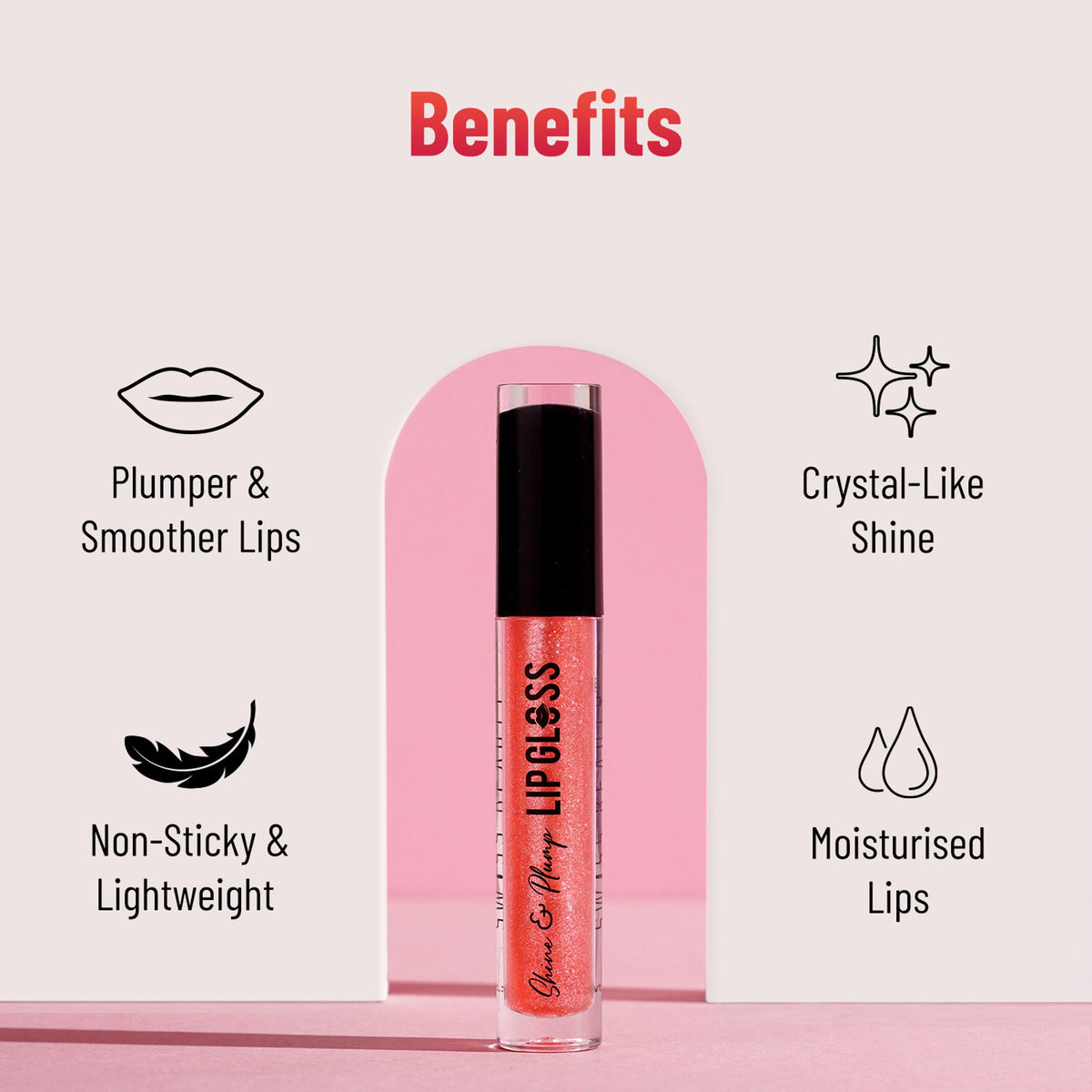 Swiss Beauty Shine & Plump Lipgloss - 3 Peach | Grocsy
