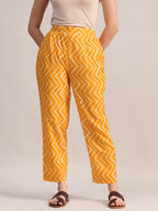 Aavyora Women Mustard Yellow Floral Printed Kurta with Chevron Printed Pants & Dupatta Set | Grocsy