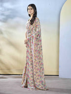 Off White Georgette Designer Printed Ready to Wear Saree - Samyana | Grocsy
