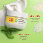 Burt's Bees Calming Night Cream with Aloe + Rice Milk for Sensitive Skin | Grocsy