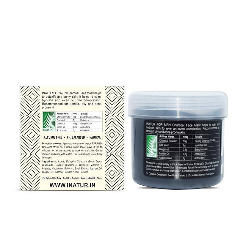 Inatur Charcoal Face Mask For Men | Grocsy
