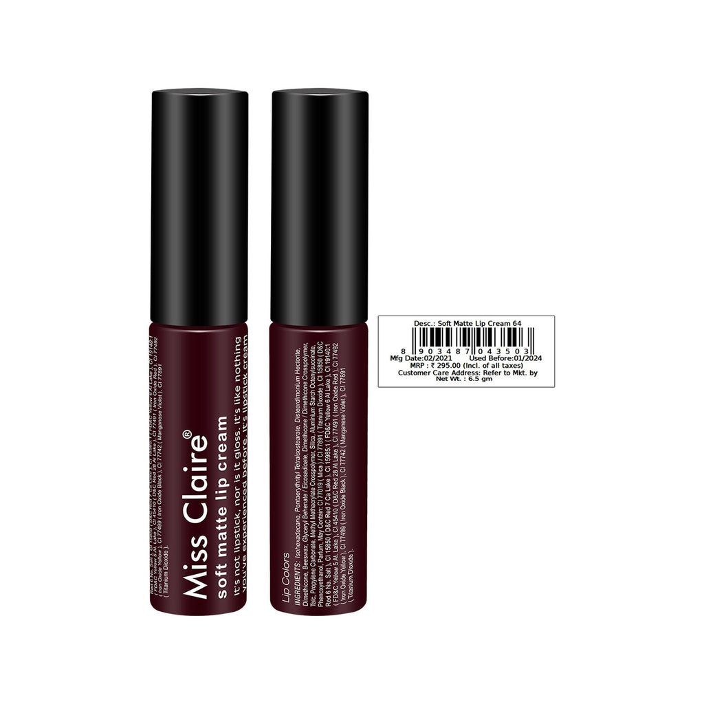 Miss Claire Soft Matte Lip Cream - 64 | Grocsy
