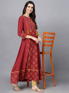 HERE&NOW Women Ethnic Motifs Printed Anarkali Kurta | Grocsy