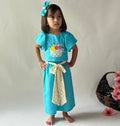 ArthLife Blue Flower Embroidered Co-Ord Set | Grocsy