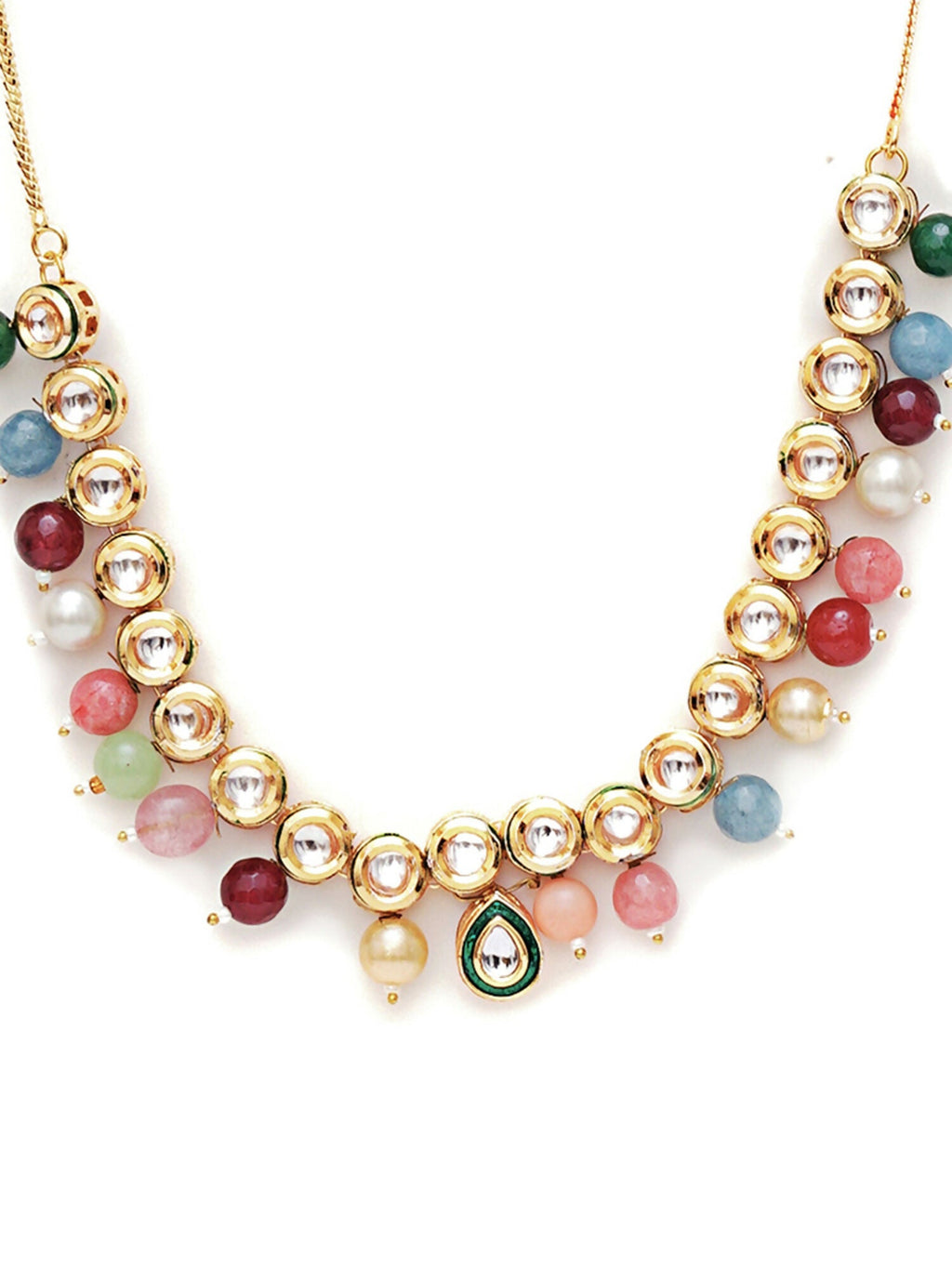 Kundan Necklace (Multi Color) - Ruby Raang | Grocsy