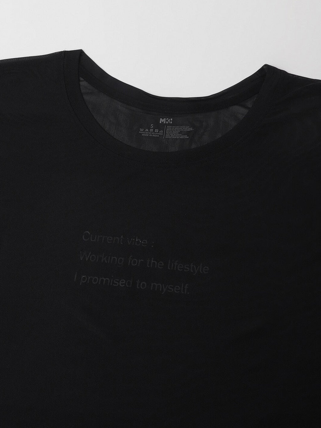 MKH Dri-FIT Typography Printed Drop Shoulder Sleeves T-Shirt | Grocsy