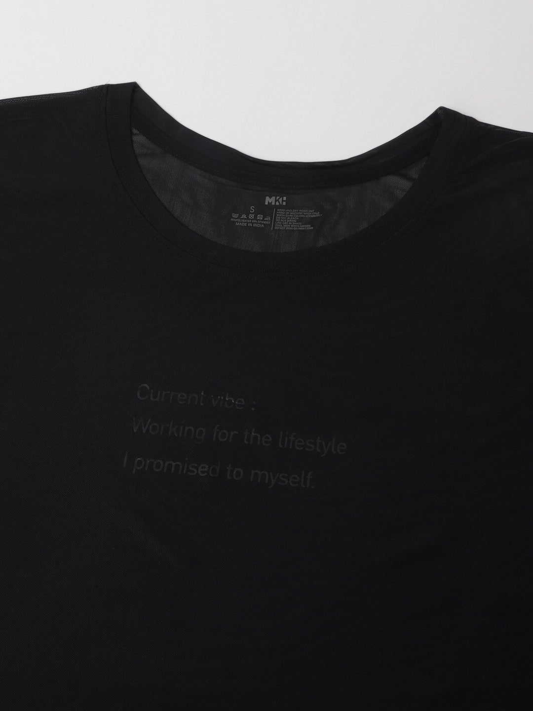 MKH Dri-FIT Typography Printed Drop Shoulder Sleeves T-Shirt | Grocsy
