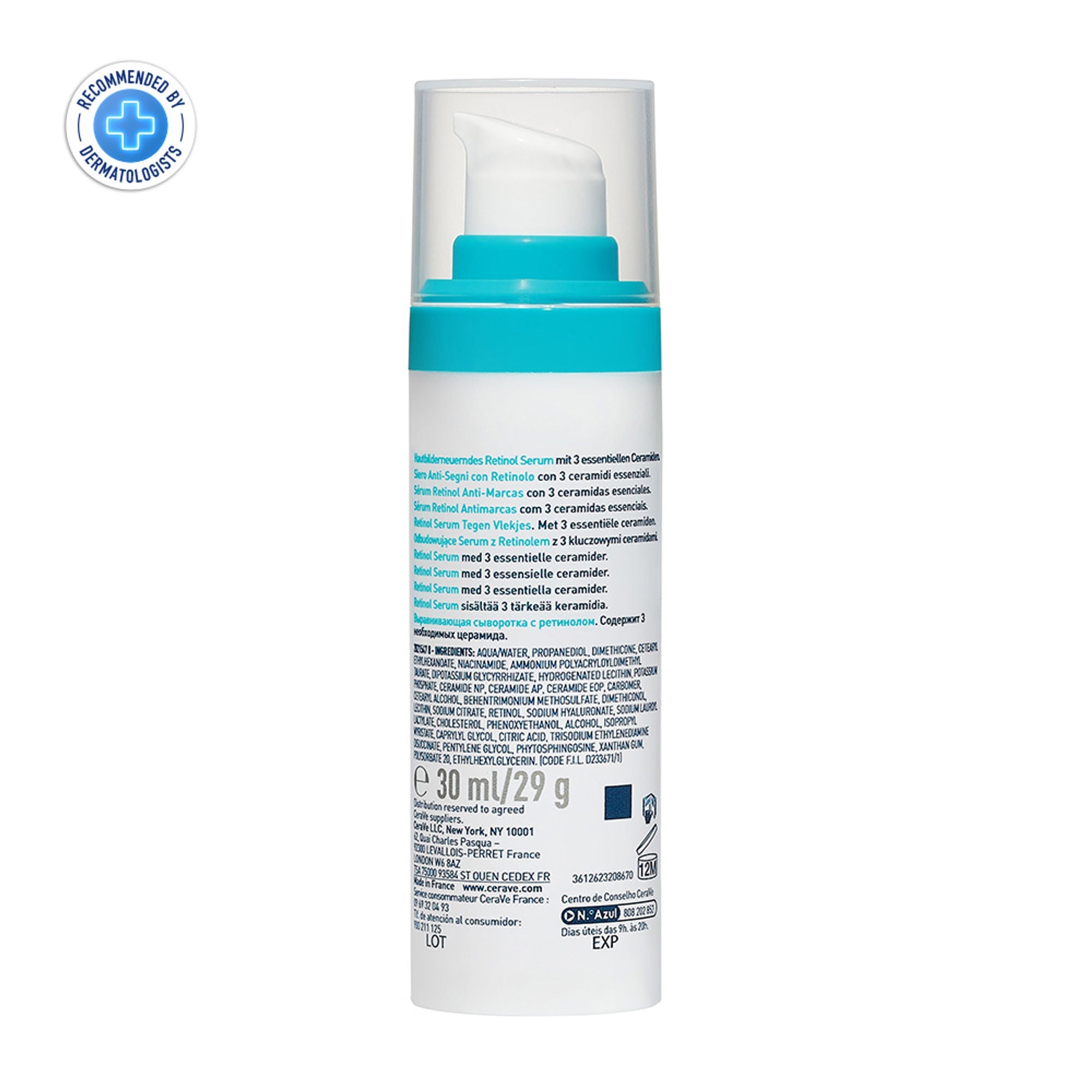 CeraVe Resurfacing Retinol Serum, Reduces Acne Marks with Licorice Root Extract & Niacinamide | Grocsy