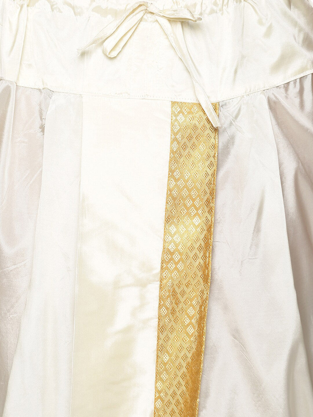 Sethukrishna Men Gold-Toned & White Kurta with Dhoti Pants | Grocsy