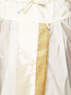 Sethukrishna Men Gold-Toned & White Kurta with Dhoti Pants | Grocsy