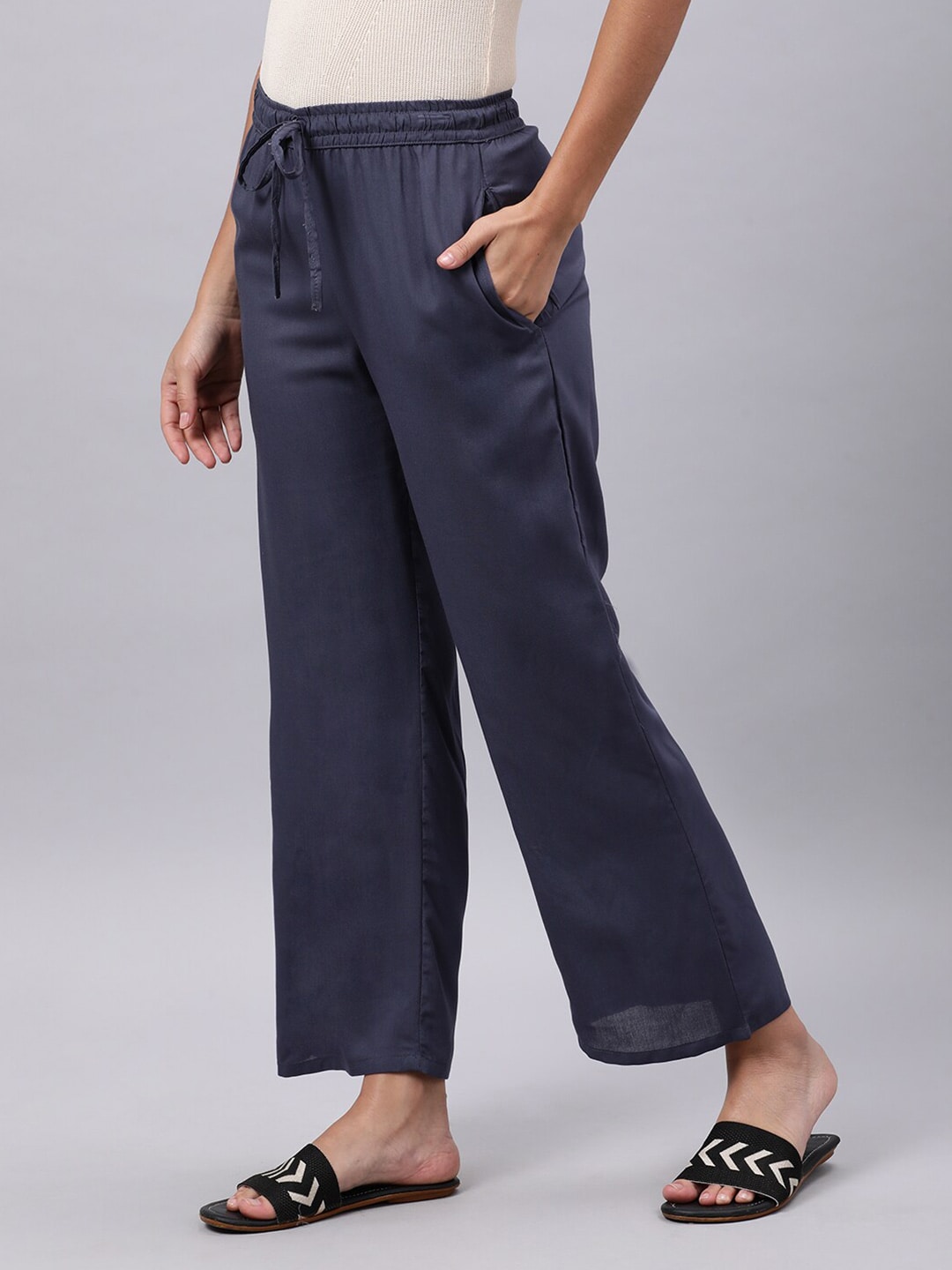 Souchii Grey Liva Ethnic Palazzos | Grocsy